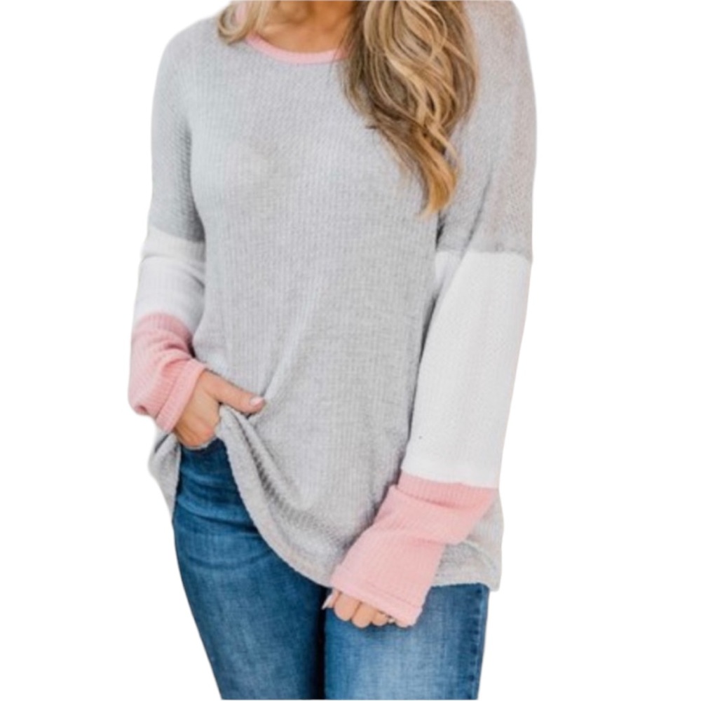 Try To Get It Right Mauve Colorblock Blouse - image 1